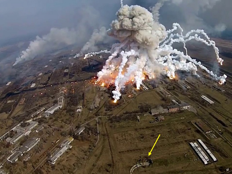 Explosionen Balakleja Luftaufnahmen