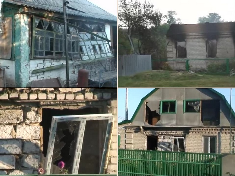 Novobohdanivka zerstörte Häuser